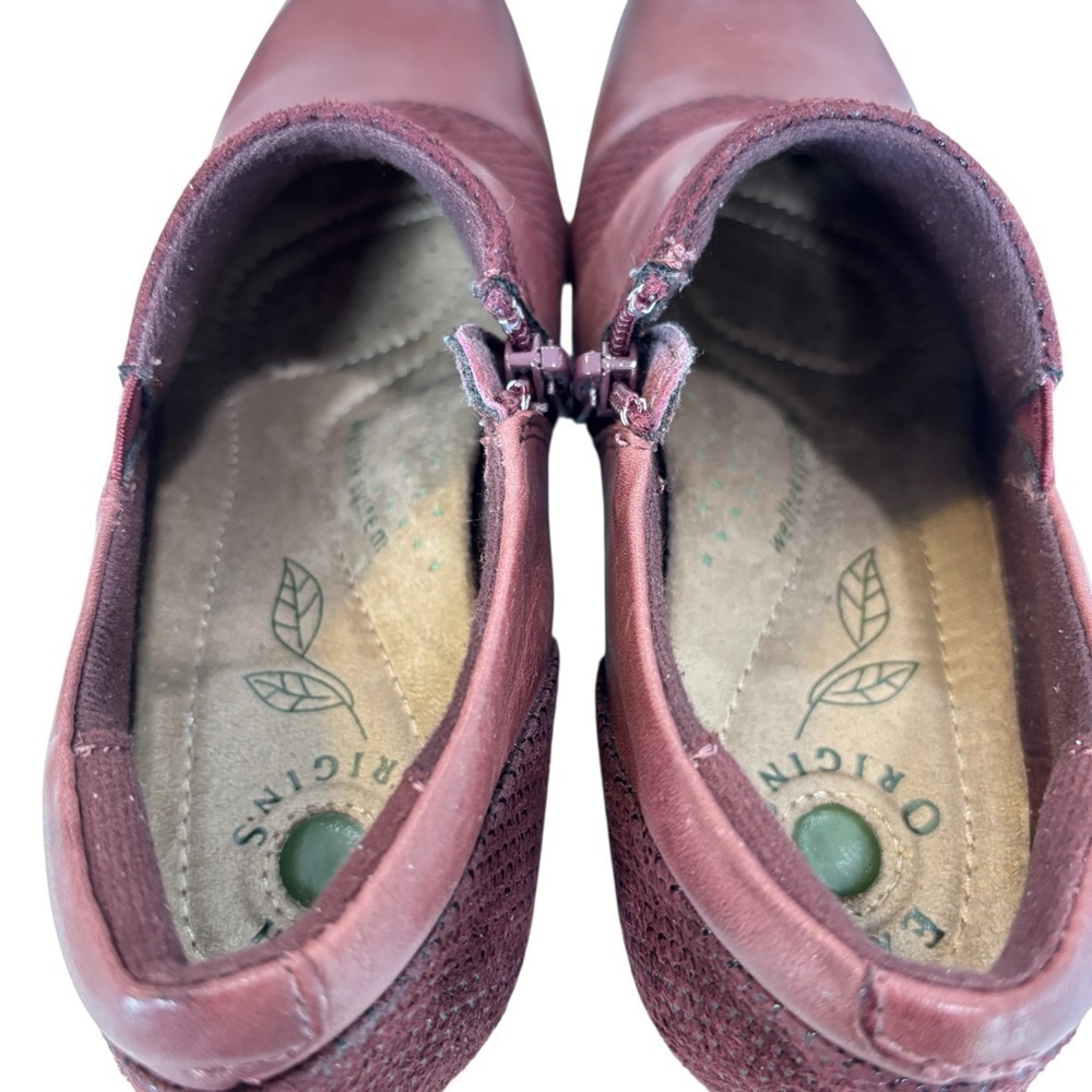 Earth Origins Earth Origins Clogs Red Merlot Leather Womens Comfort Shoe Size 8 - Picture 11 of 12